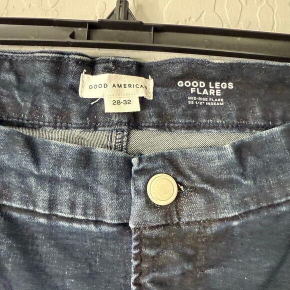 NWT Good American Always Fits Good Legs Flare Jeans, 28-32 Plus - Picture 4 of 6